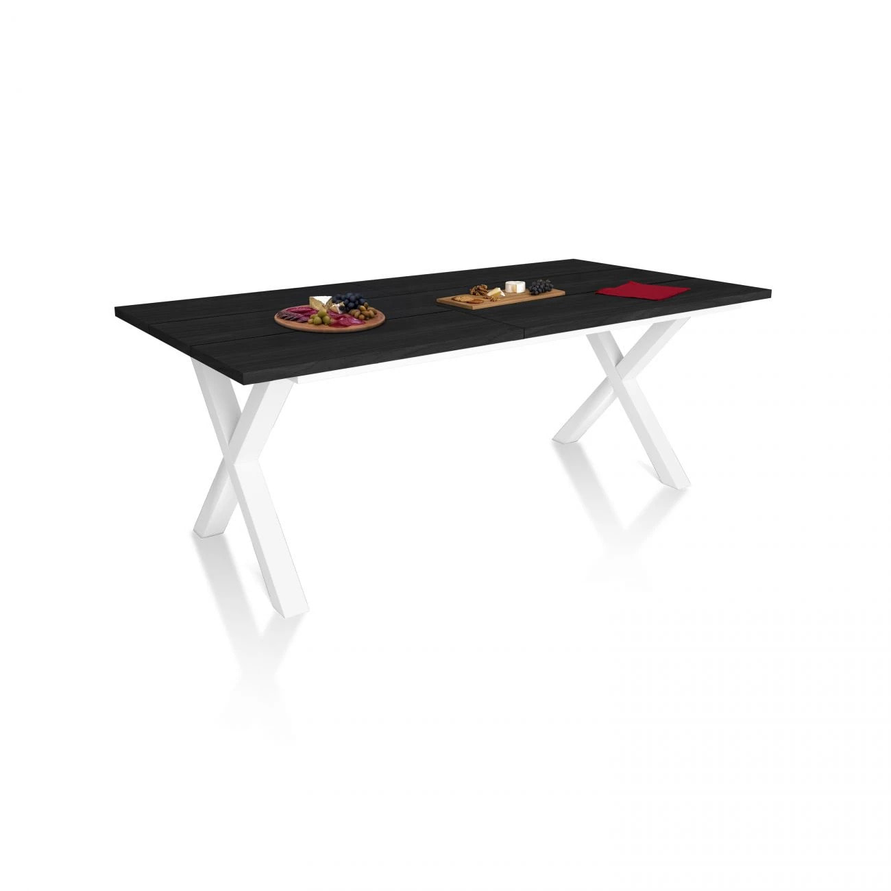 Mesa de comedor Oana 200 Negro Blanco