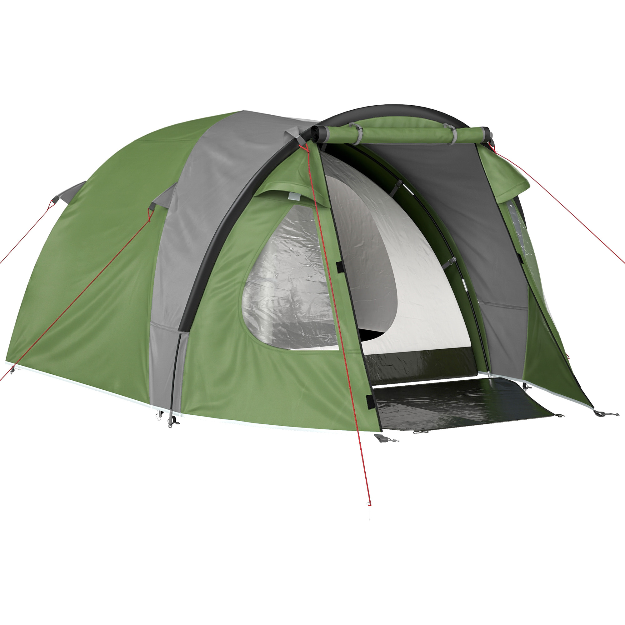 Tente de camping 2-4 personnes - tente dôme familiale imperméable - sac de transport inclus vert