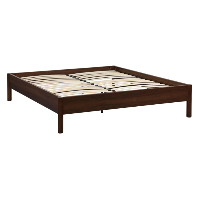 Lit avec sommier à lattes 160x200cm décor bois HARMONY