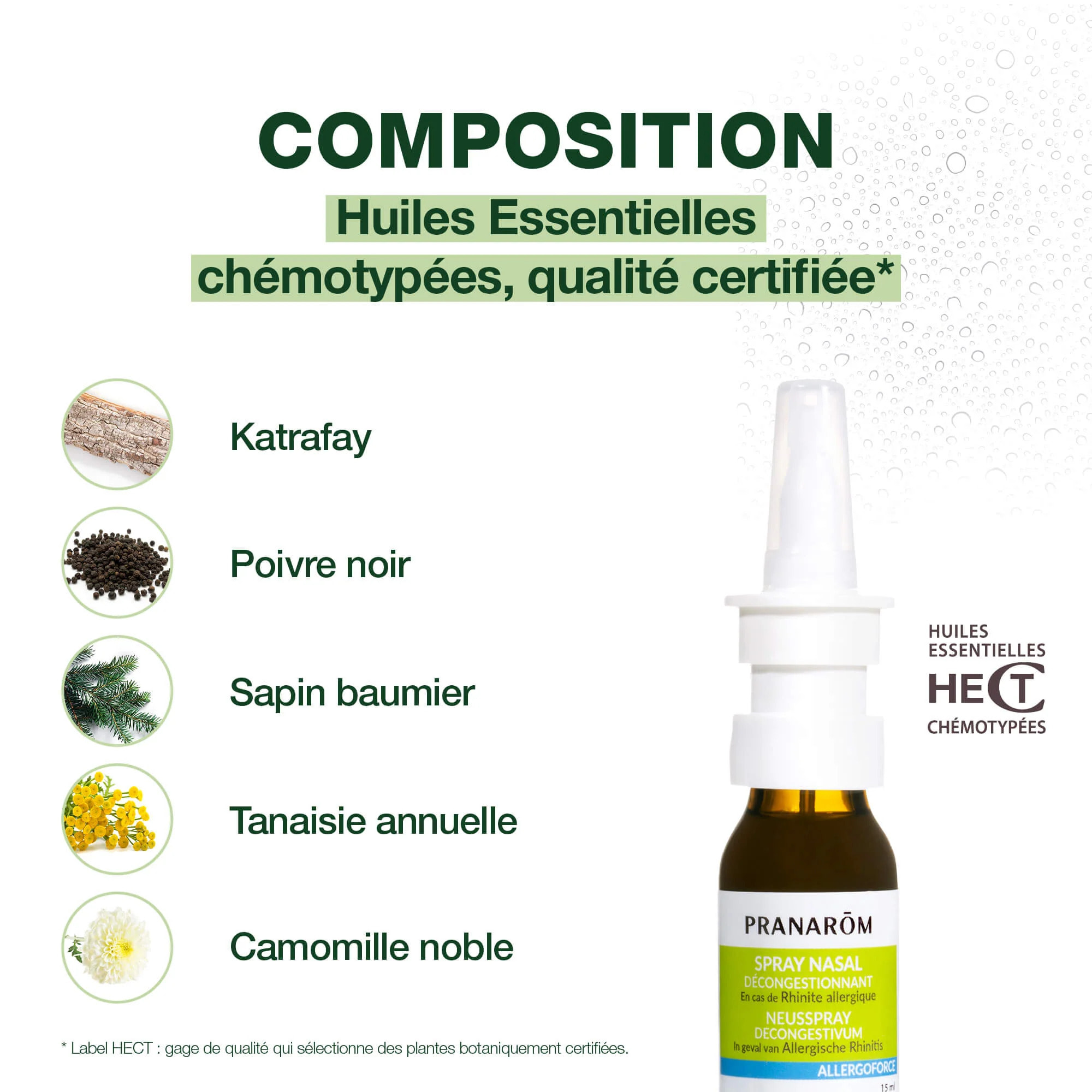 Pranarom - Spray nasal décongestionnant pour rhinite allergique - 15 ml