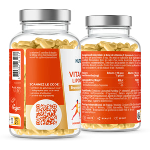 Nutri&Co Vitamine C Liposomale - PureWay-C® hautement biodisponible - Immunité et Tonus - 90 gélules vegan