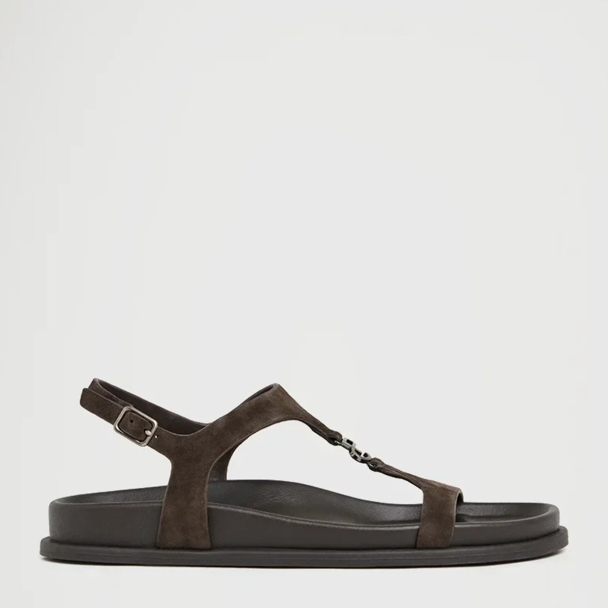 Sandalo bio Amara marrone con fibbie e logo Polo Club