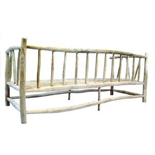 Fauteuil 3 personnes en teck naturel avec coussin OMAHA