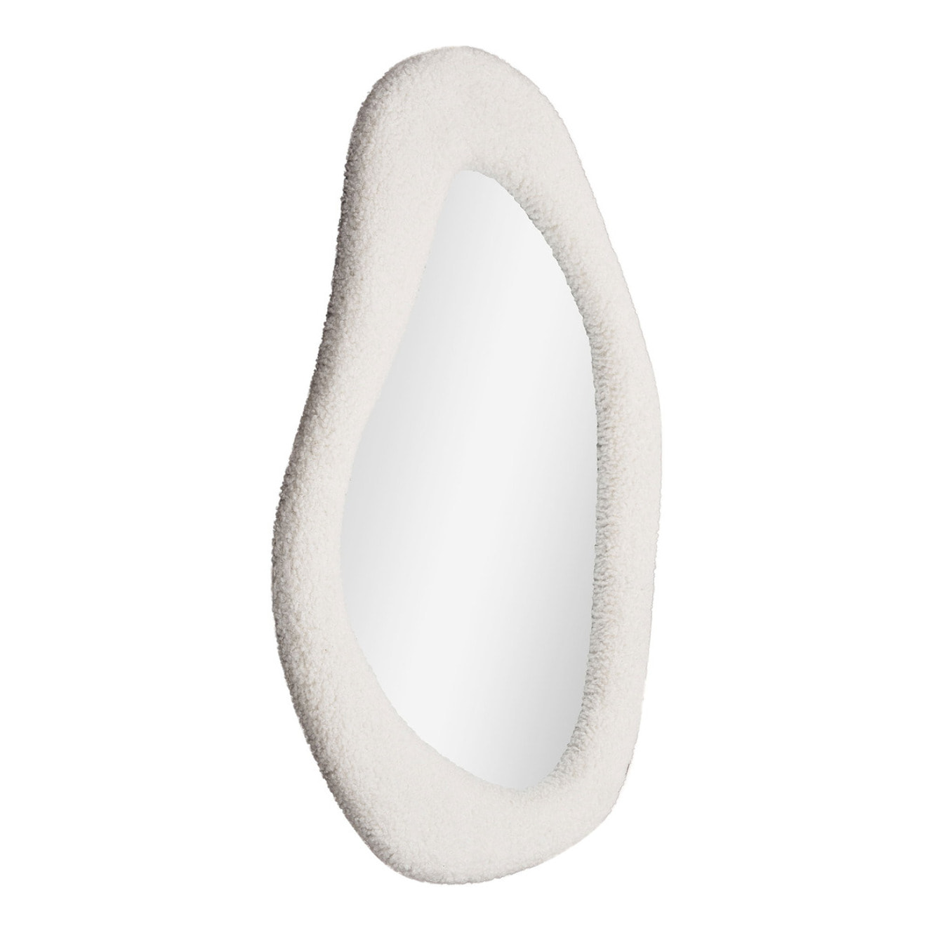 Specchio Bosa da parete con cornice in teddy bianco 46,5×61 cm