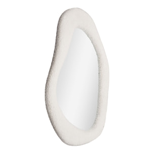 Specchio Bosa da parete con cornice in teddy bianco 46,5×61 cm