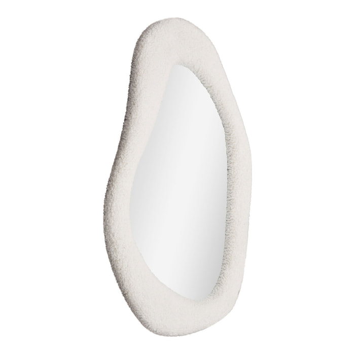 Specchio Bosa da parete con cornice in teddy bianco 46,5×61 cm
