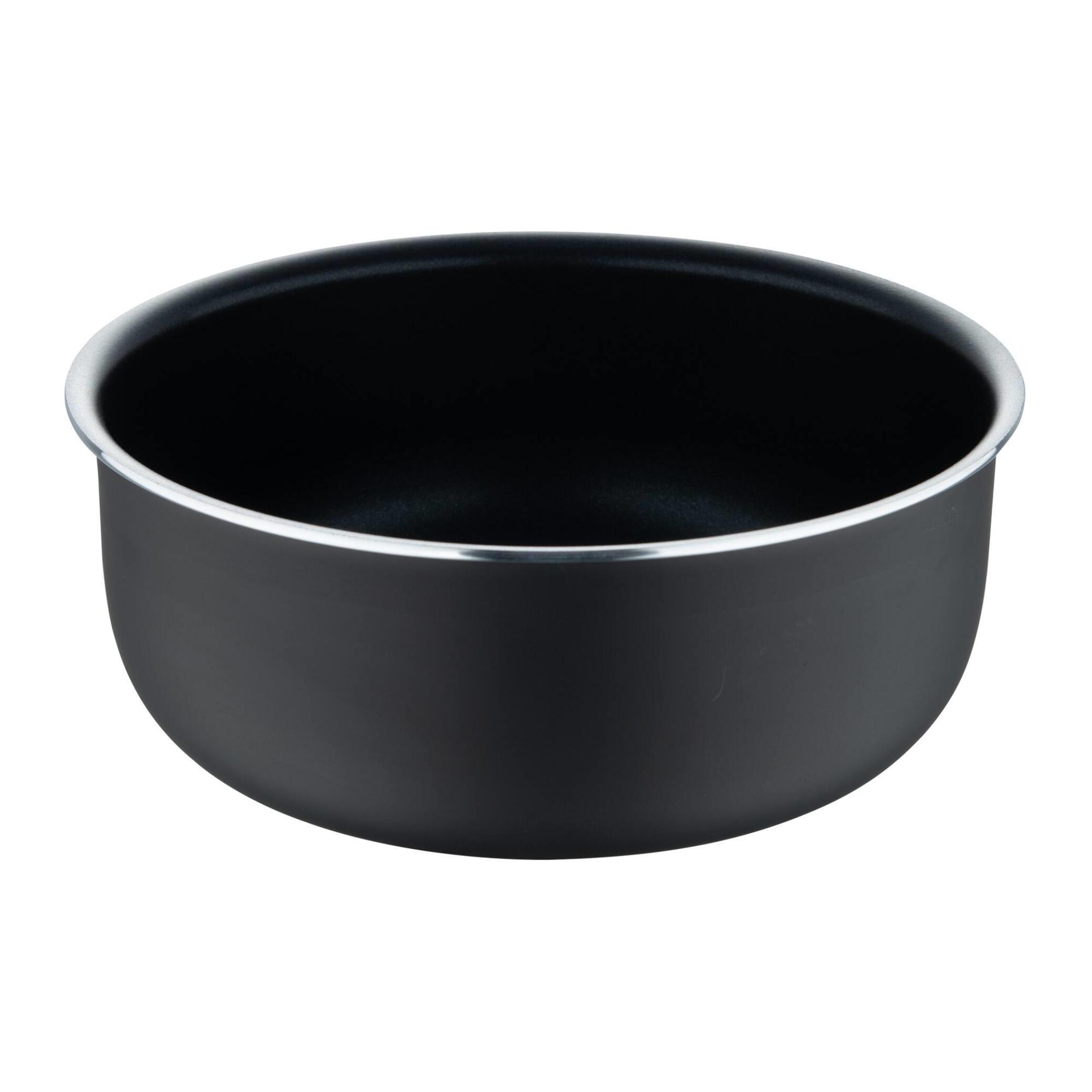 juego de 3 cazos ø16ø18ø20cm aluminio prensado y heat dot + mango desmontable negro