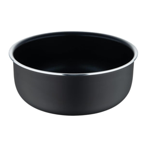 juego de 3 cazos ø16ø18ø20cm aluminio prensado y heat dot + mango desmontable negro