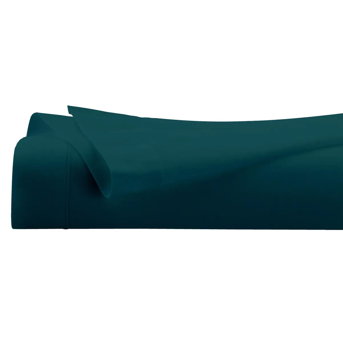 Drap plat "Landiha" percale bleu égéen 180x290cm