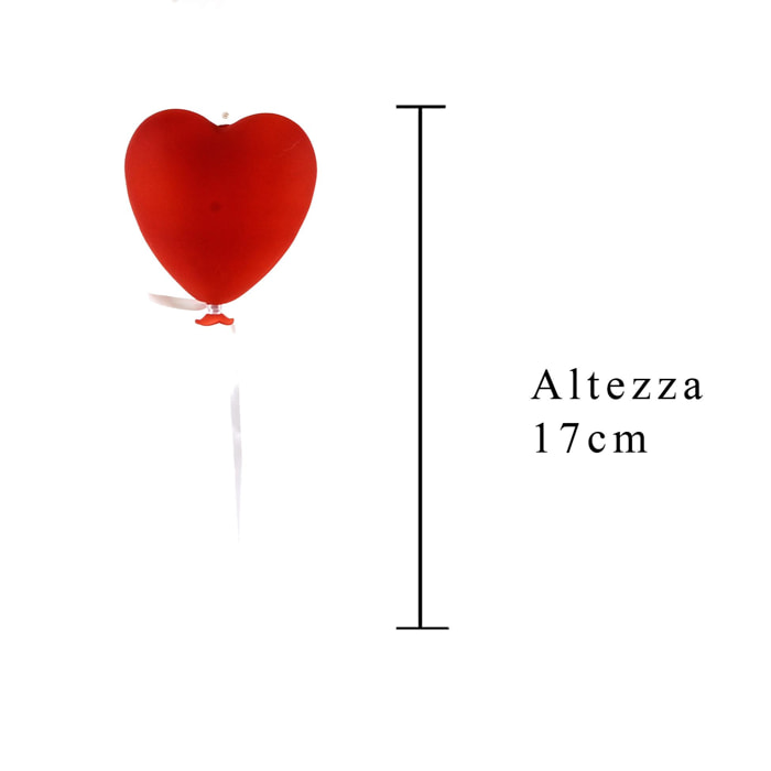 Cuore Vetro Con Filo. Altezza 17 Cm - Pezzi 4 - 15X17X6,5cm - Colore: Rosso - Bianchi Dino - Cuori Rattan E In Vari Materiali