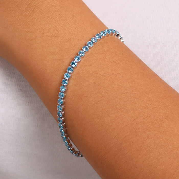 Bracciale Tennis in Argento 925 con Cubic Zirconia Blu