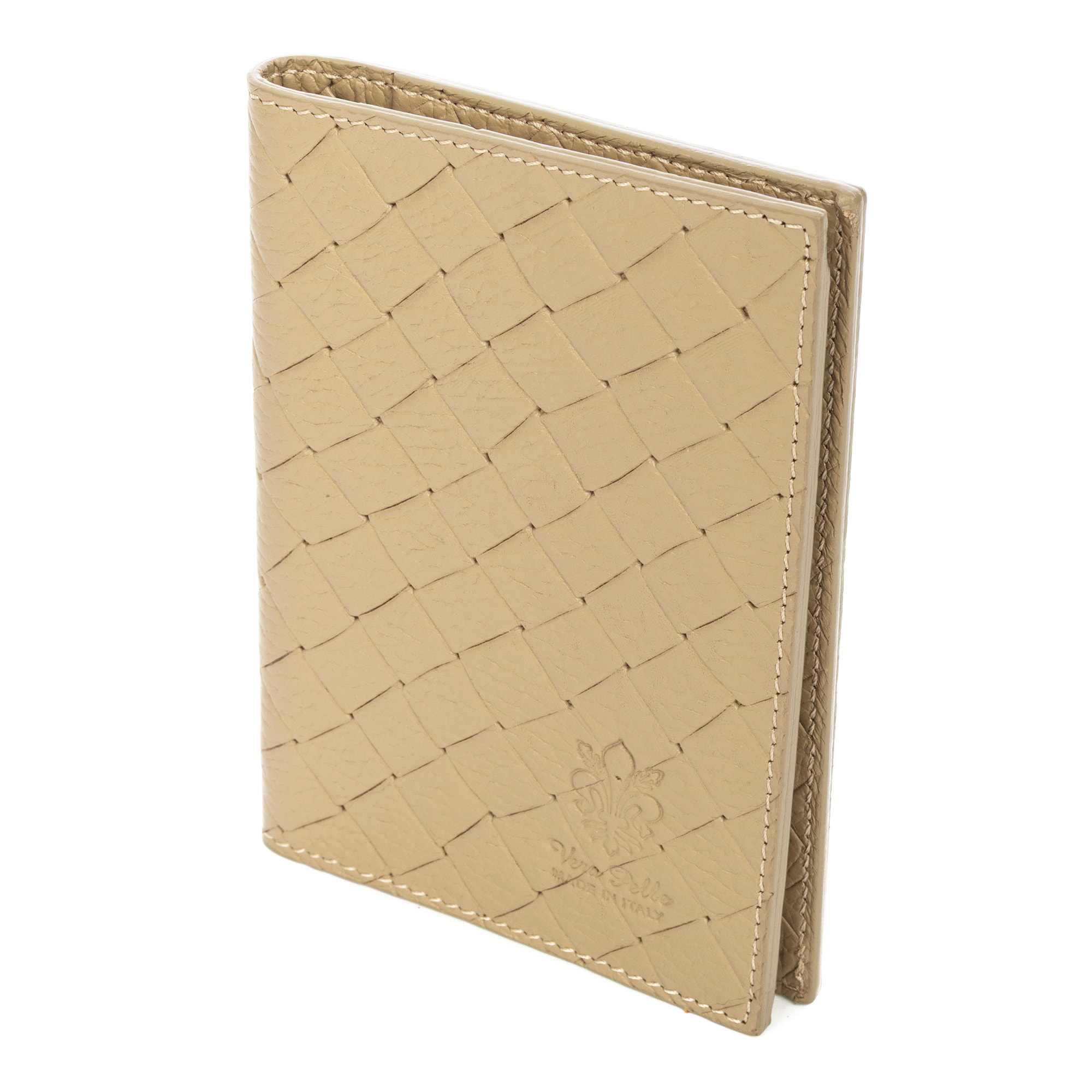 Azzano tarjetero billetero de piel auténtica Dollaro grabado entrelazado.