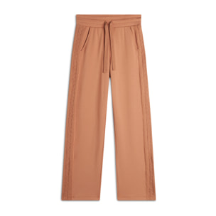 Pantalone lungo in felpa modal con bande a trecce