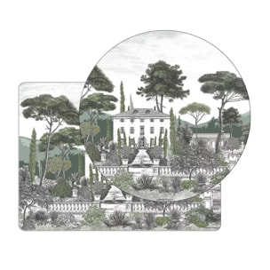 Set vinyle 860 g/m² imprimé gris vert Palazzina verde