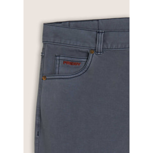 Jeans 5 Tasche Uomo Slim Fit Effetto Used in Bull Denim