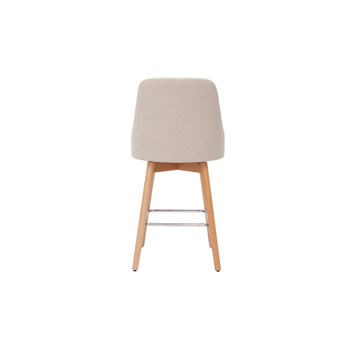 Tabourets de bar scandinaves en tissu beige et bois hêtre massif H65 cm (lot de 2) HASTA