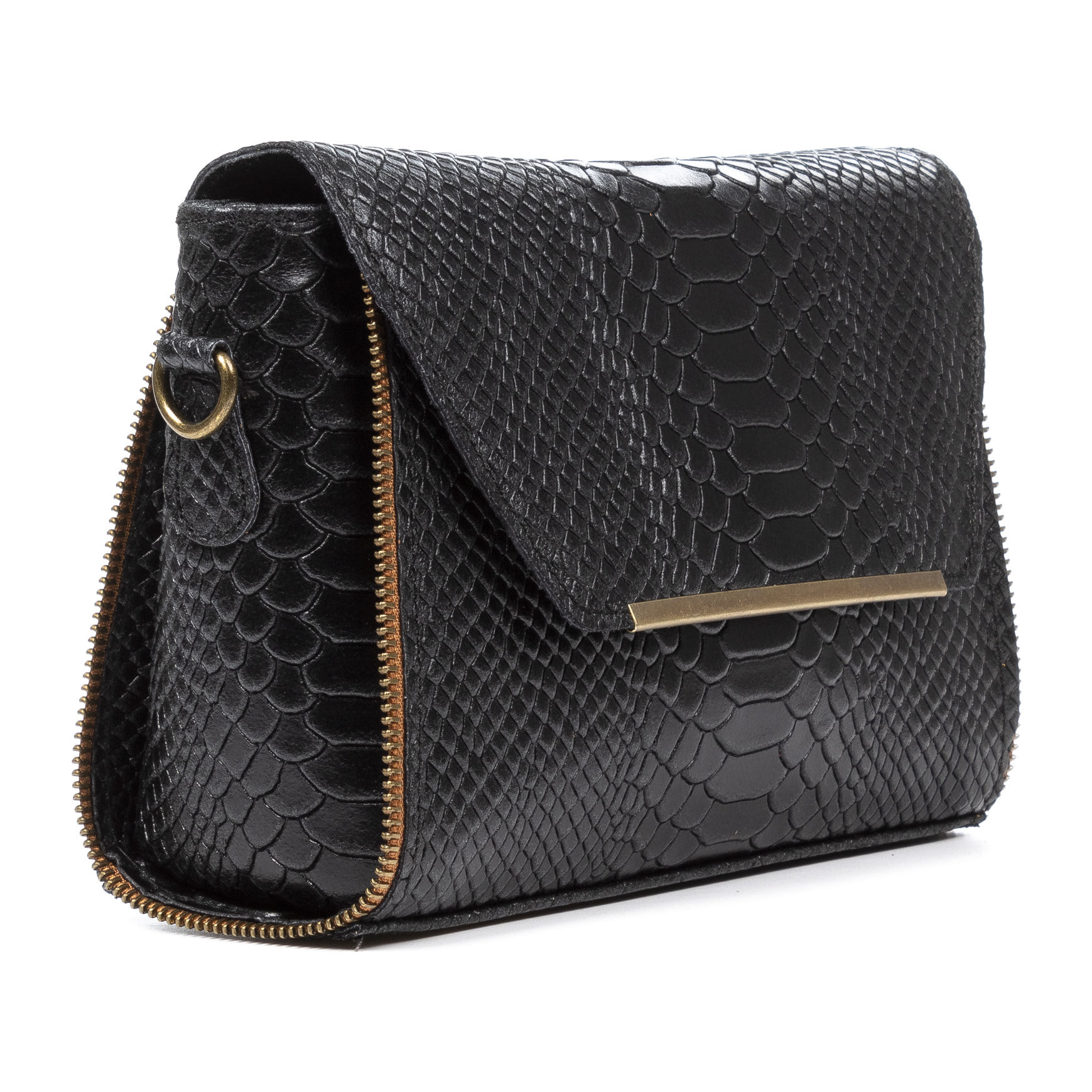 Mariola Borsa a tracolla Donna. Pelle autentica Camoscio Inciso Serpente