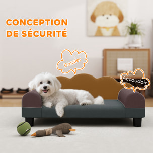 Canapé chien lit pour chien chat design contemporain coquillage dim. 66L x 42l x 28,5H cm gris