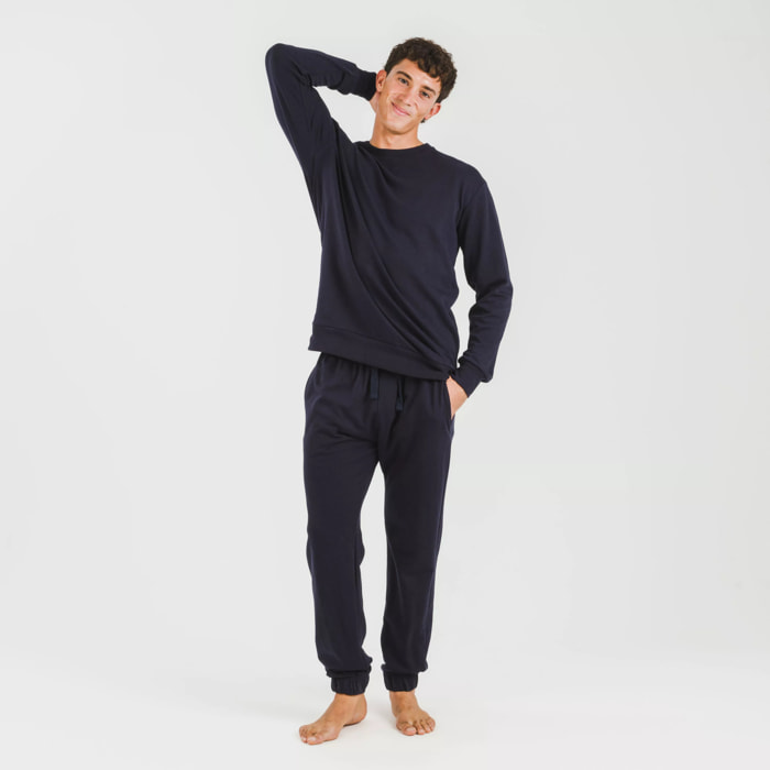 Pantalón largo básico deportivo azul marino