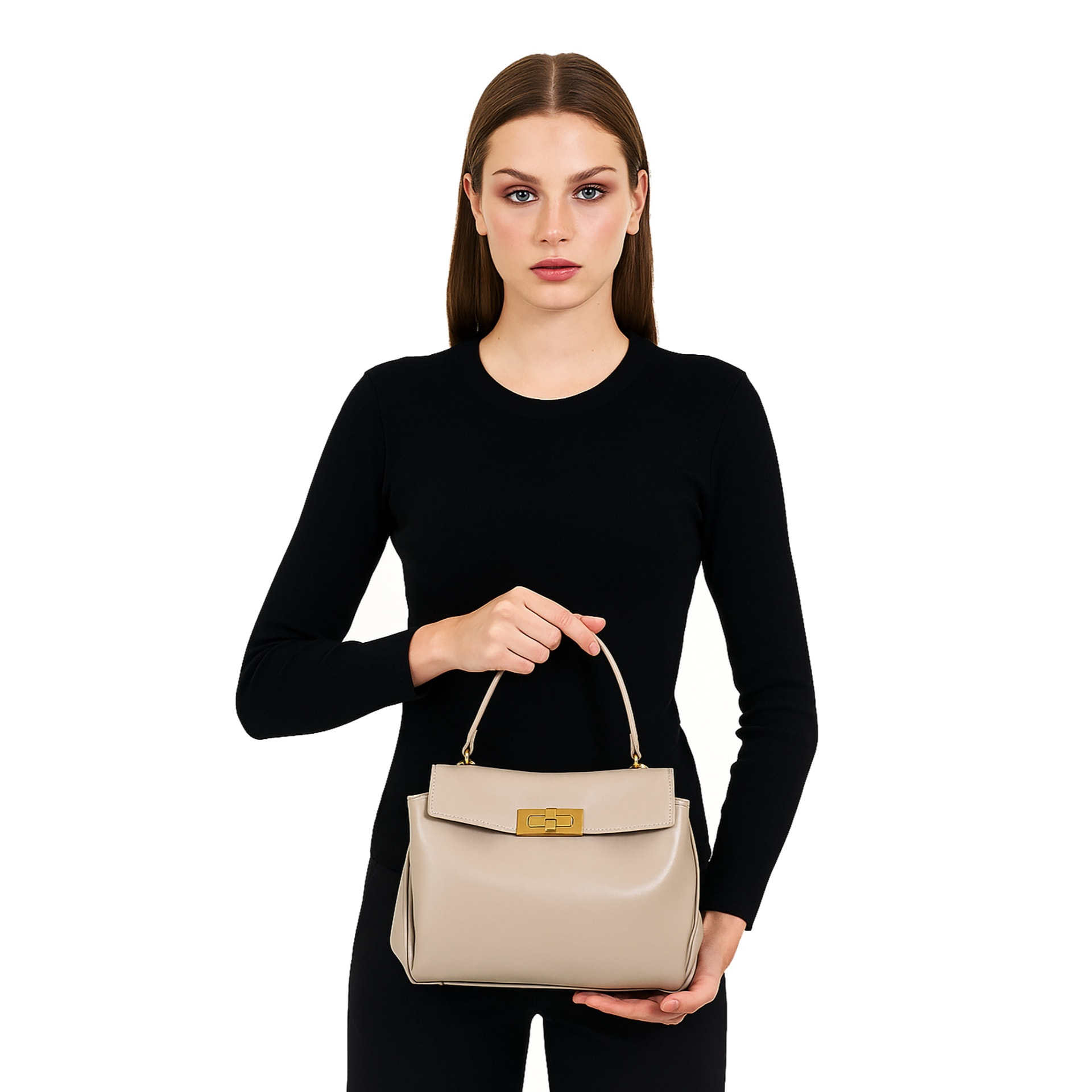 Borsa a mano da donna Made in Italy - Modello Padova - 100% pelle - 28.0 x 19.0 x 8.0 cm