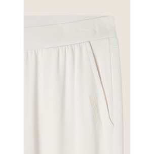 Pantaloni sportivi in viscosa con dettagli a costine