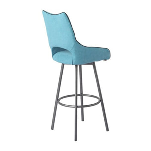Chaise haute pivotante tissu & pieds métal - KEN