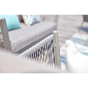 Salon jardin alu et corde gris clair AMINATA