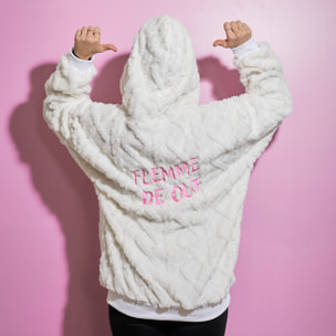 Sweat A Capuche Hoodie Flemme De Ouf Blanc