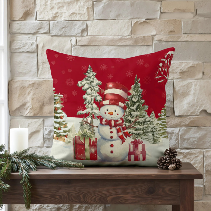 Housse de coussin 100% algodón Snowman A 50x50 cm