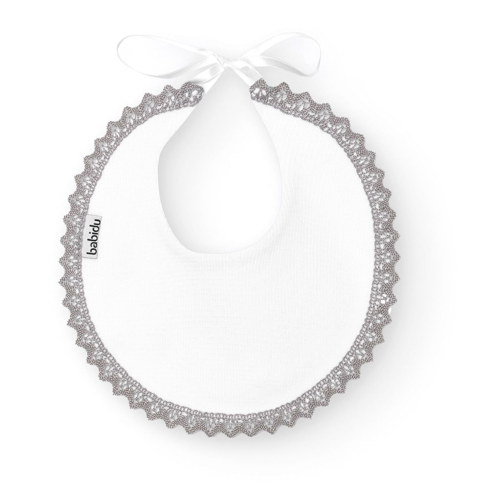 Babero Redondo Puntilla Canutillo 01 Blanco Talla Uni