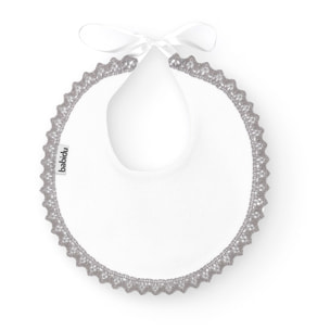 Babero Redondo Puntilla Canutillo 01 Blanco Talla Uni