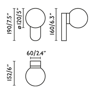 MABE Lampada da parete nera
