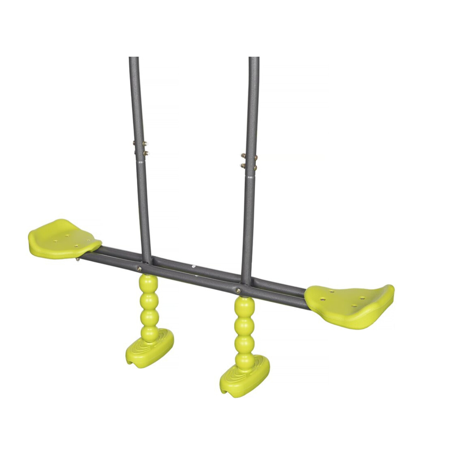 Portique en métal avec toboggan "Ludo II" avec 4 agrès - Vert