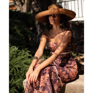 Vestido midi de tirantes con Corte Imperio y Volante