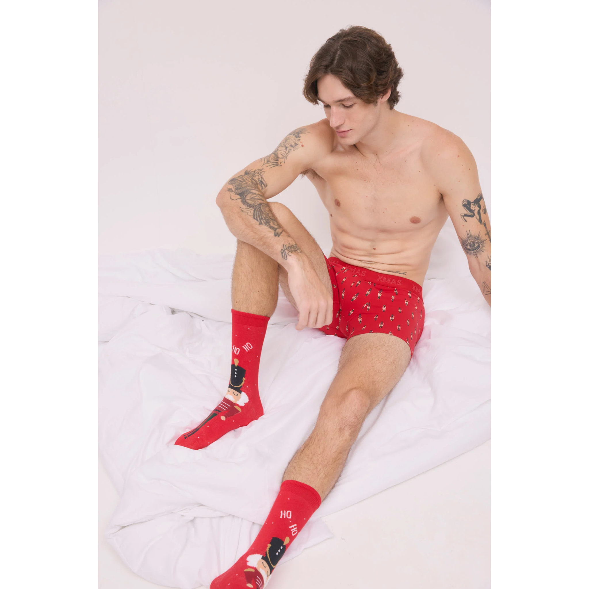 Confezione di boxer e calzini con stampa Schiaccianoci