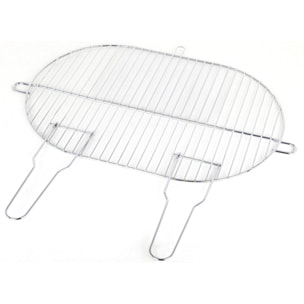 Grille ovale simple en acier chromé – 50,5 x 33 cm