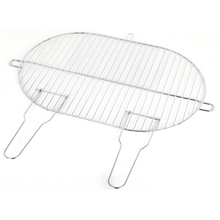 Grille ovale simple en acier chromé – 50,5 x 33 cm