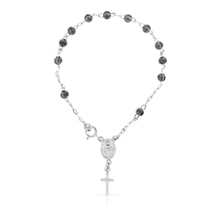 Pulsera Rosario de Plata de Ley 925  con cuentas