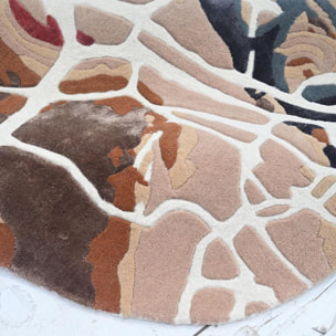 Tapis salon, motif fresque artistique, texture en relief, RODI