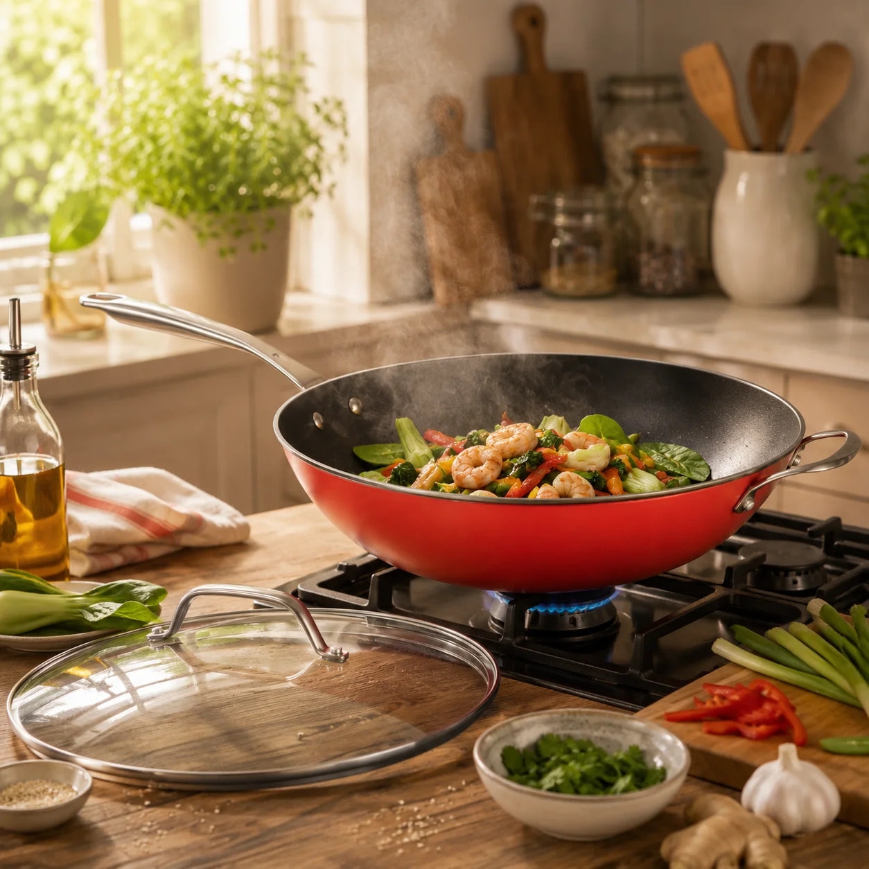 Wok en fonte légère