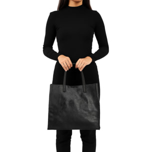 Borsa a mano da donna Made in Italy - Modello Ereva - 100% pelle - 34.5 x 32.0 x 17.0 cm