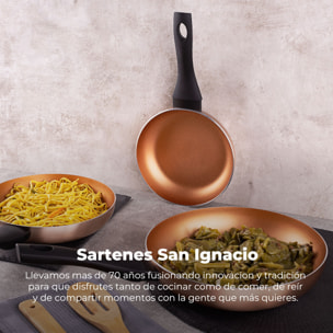 Set 3pc sartenes aluminio ind cobre