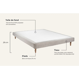 Lit Windsor Sommier bouclette - pieds bois
