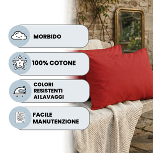 COPPIA FEDERE MAX COLOR, 100% Cotone, Made in Italy - ROSSO