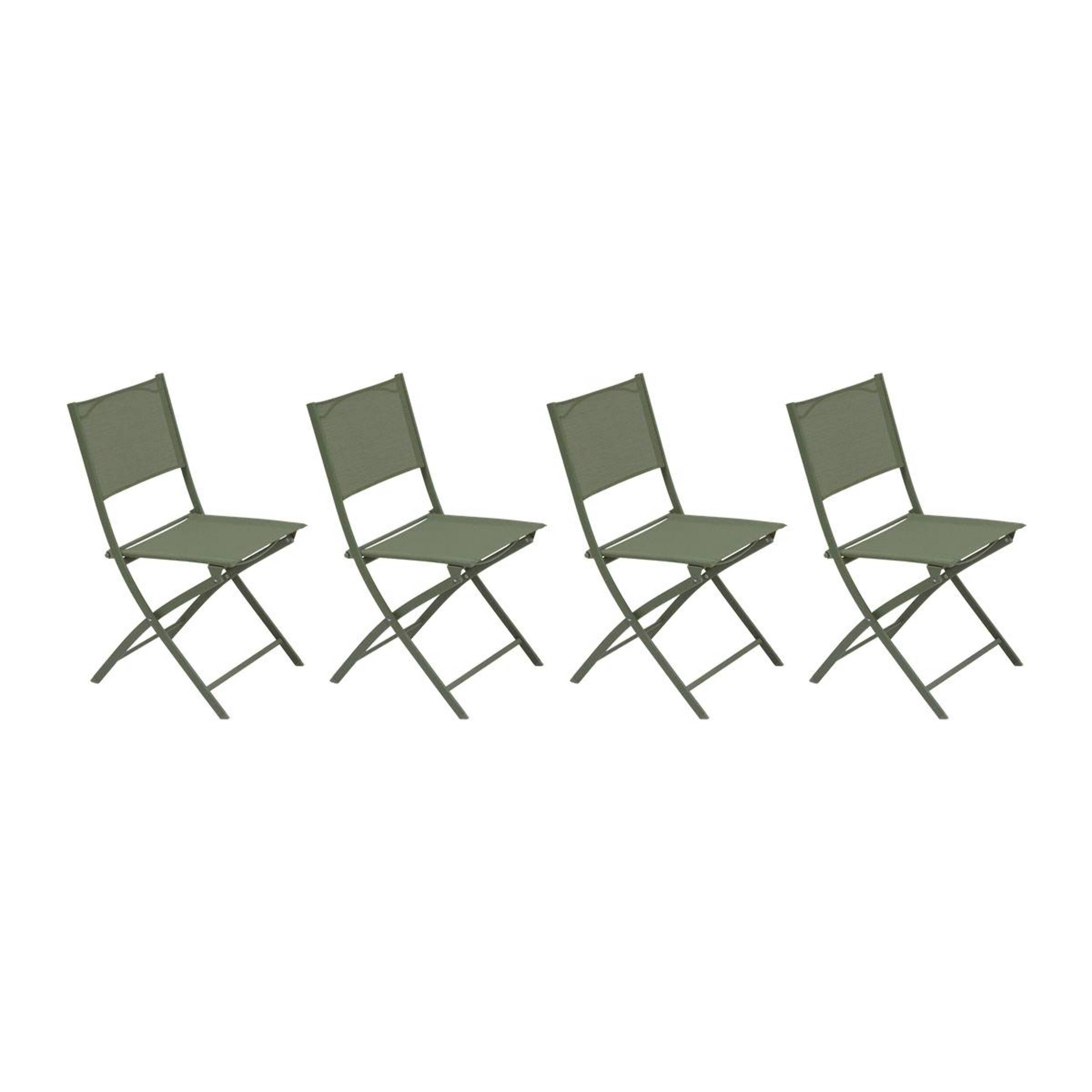 Lot de 4 chaises de jardin Modula pliables vert laurier