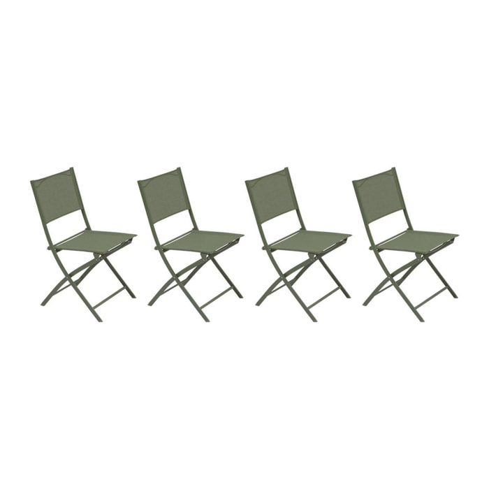 Lot de 4 chaises de jardin Modula pliables vert laurier