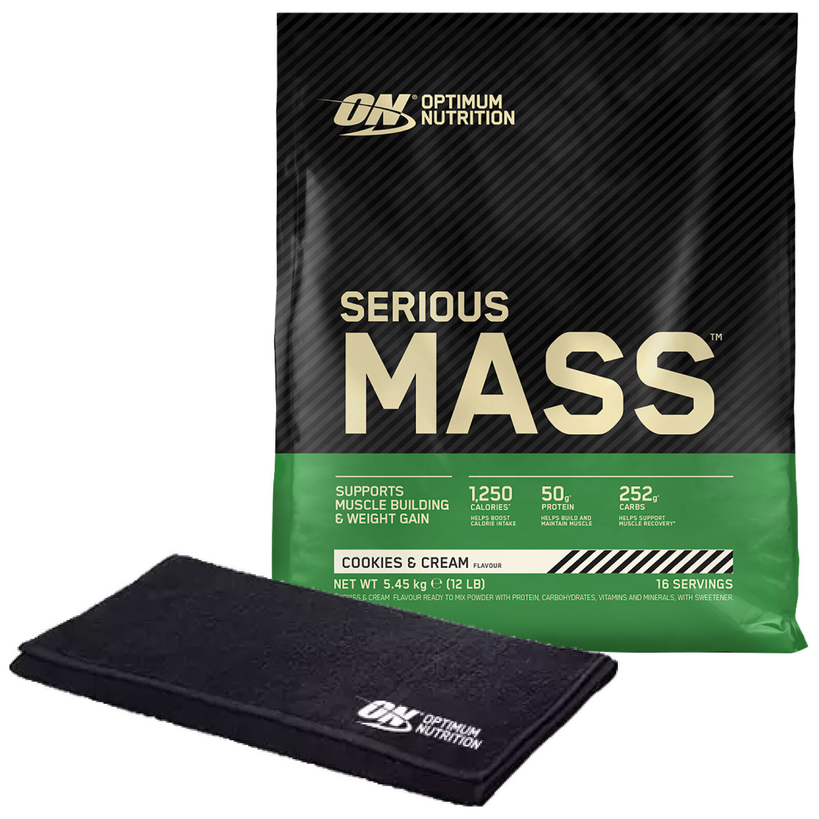 Proteine in Polvere per Sviluppo Muscolare Biscotti e Panna 5,45Kg Serious Mass + Asciugamano