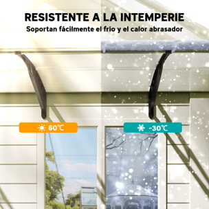 Marquesinas para Puertas y Ventanas 90x295x23,5 cm Tejadillo de Protección contra Sol y Lluvia Diseño Moderno Aleación de Aluminio Transparente