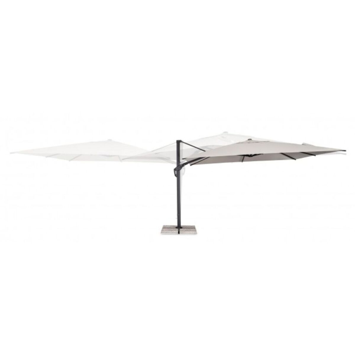 Ombrellone a sospensione ARIES con palo in alluminio e telo naturale 4x4