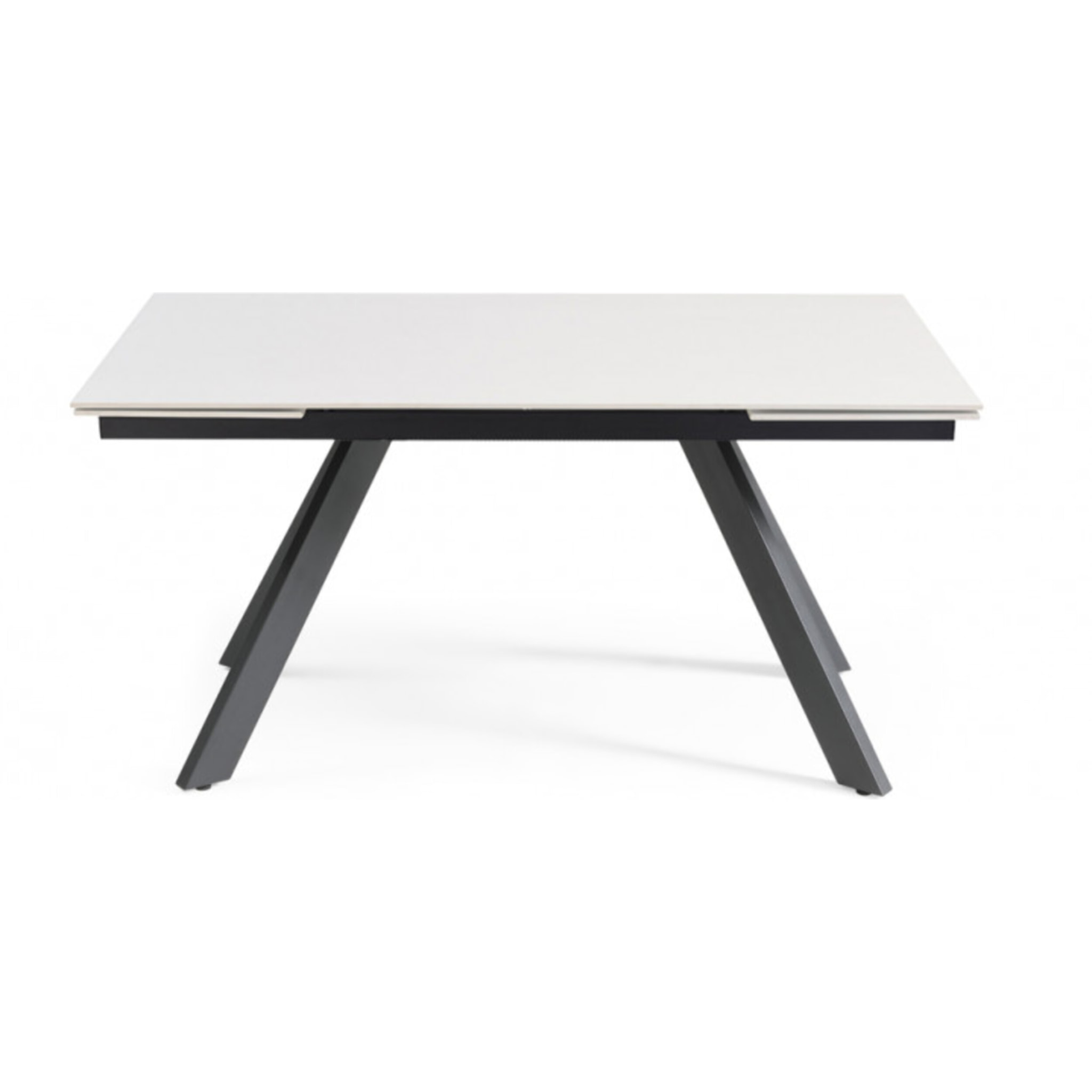 Table extensible en céramique blanc pure L160/240cm - piètement au choix - UNIK